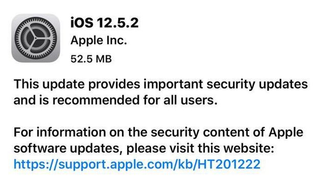 凯里苹果手机维修分享iOS12.5.2发布，建议所有老苹果用户安装 
